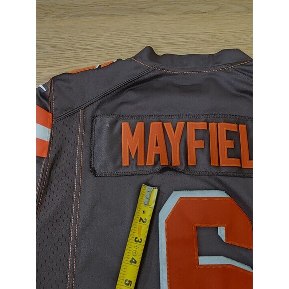 Baker Mayfield Jersey Mens L Orange Cleveland Browns Nike On Field NFL Distress - Picture 8 of 11